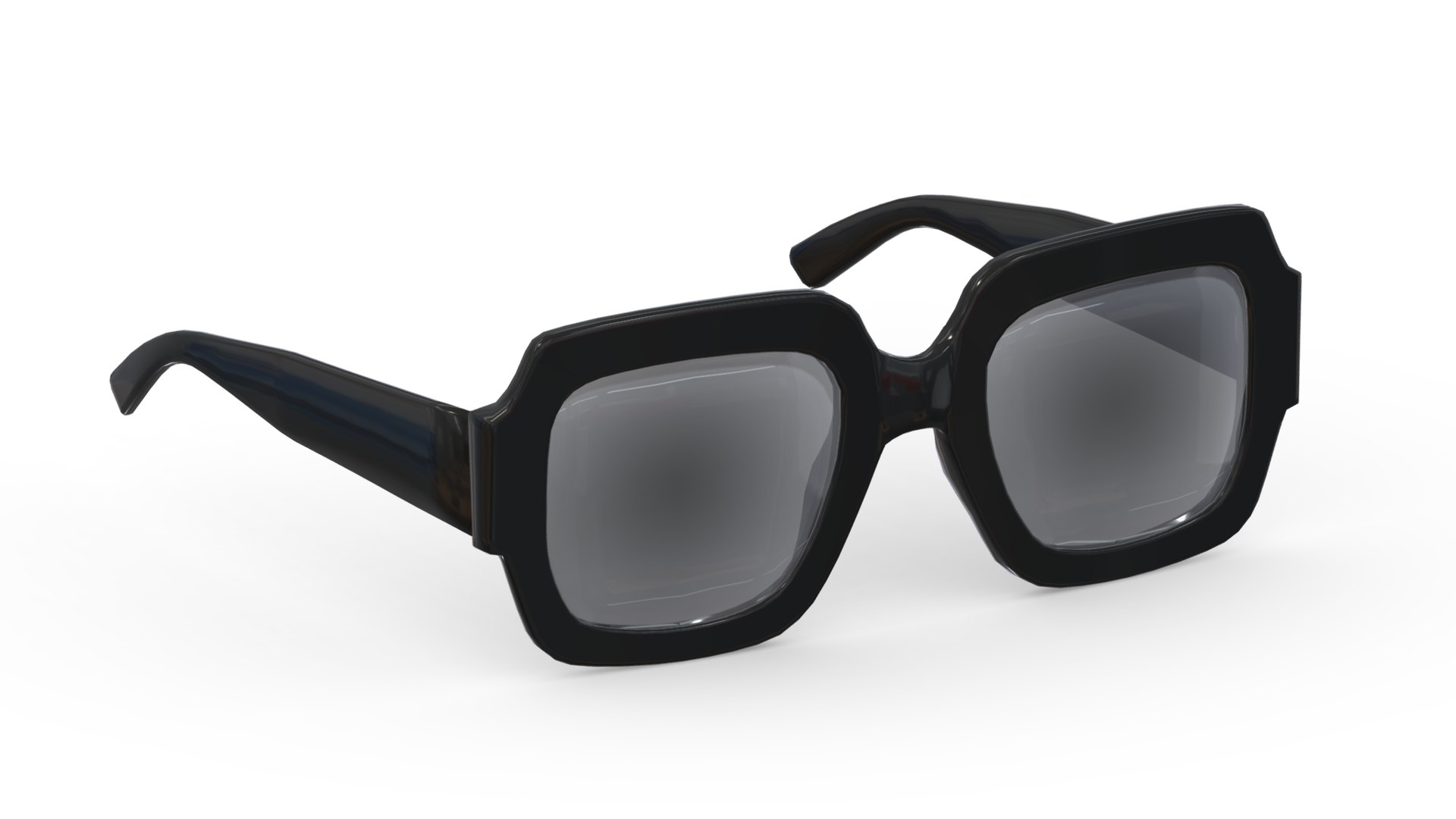 modèle 3D de Lunettes Monture Carrée Low Poly PBR Réaliste - Main Image