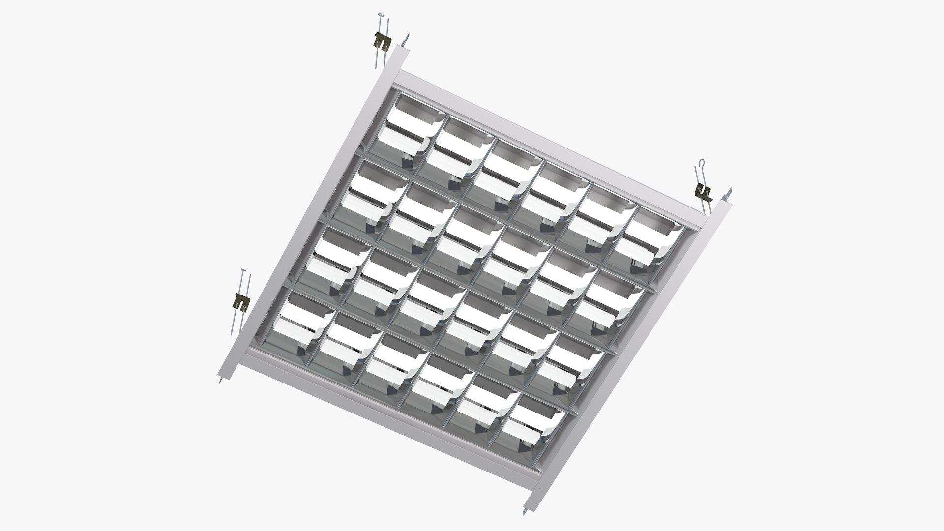 LED Grid Ceiling Light ON 3D Model TurboSquid 1991124
