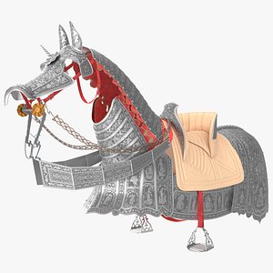 3D Medieval Horse Armor with Saddle model