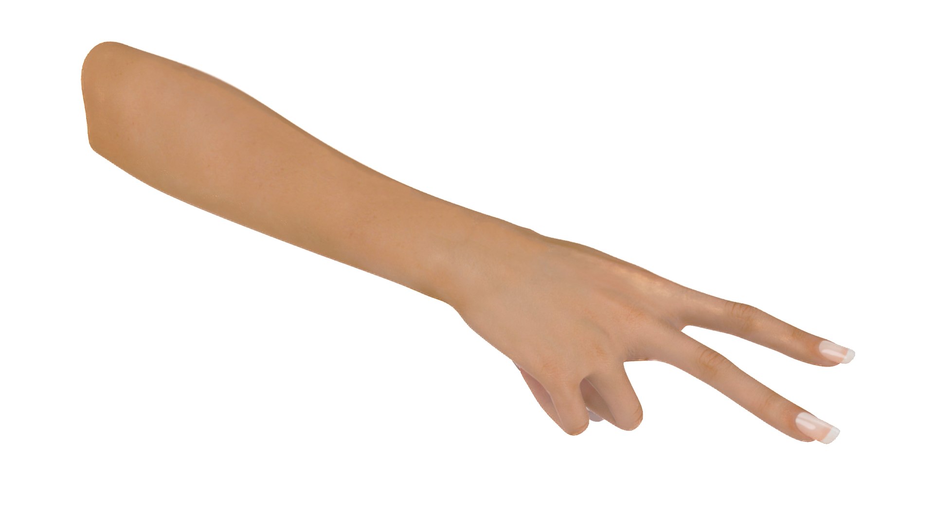 Female Caucasian Hand Victory Sign Pose 3D model preview