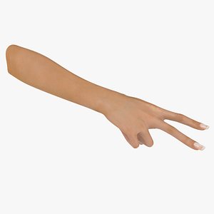 3D model Female Caucasian Hand Victory Sign Pose