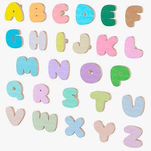 Kids alphabet furniture handles and wall hooks 3D