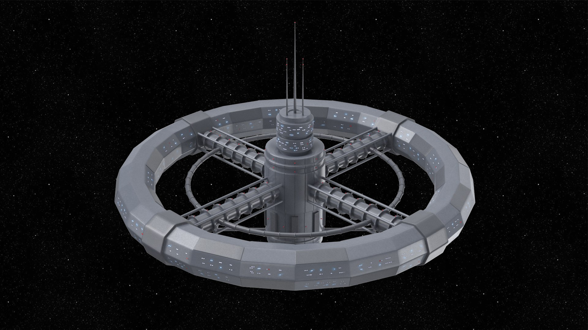 Circular Space Station 3D Model - TurboSquid 1541770