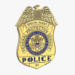 police badge modern 01 3D model