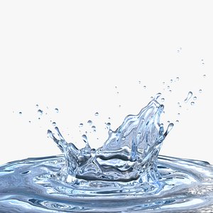 3D crown splash water