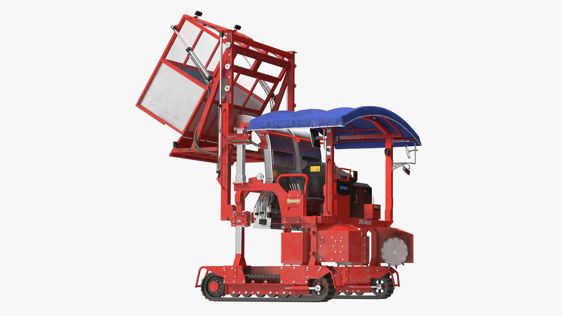 Ochiai OHC-W Tea Harvester Used Rigged for Maya 3D model preview