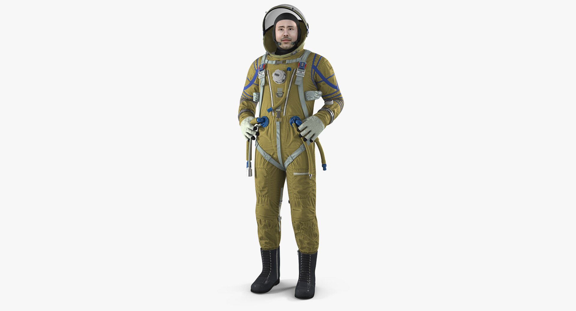 Astronaut Wearing Space Suit Strizh Rigged 3D Model 3D model preview