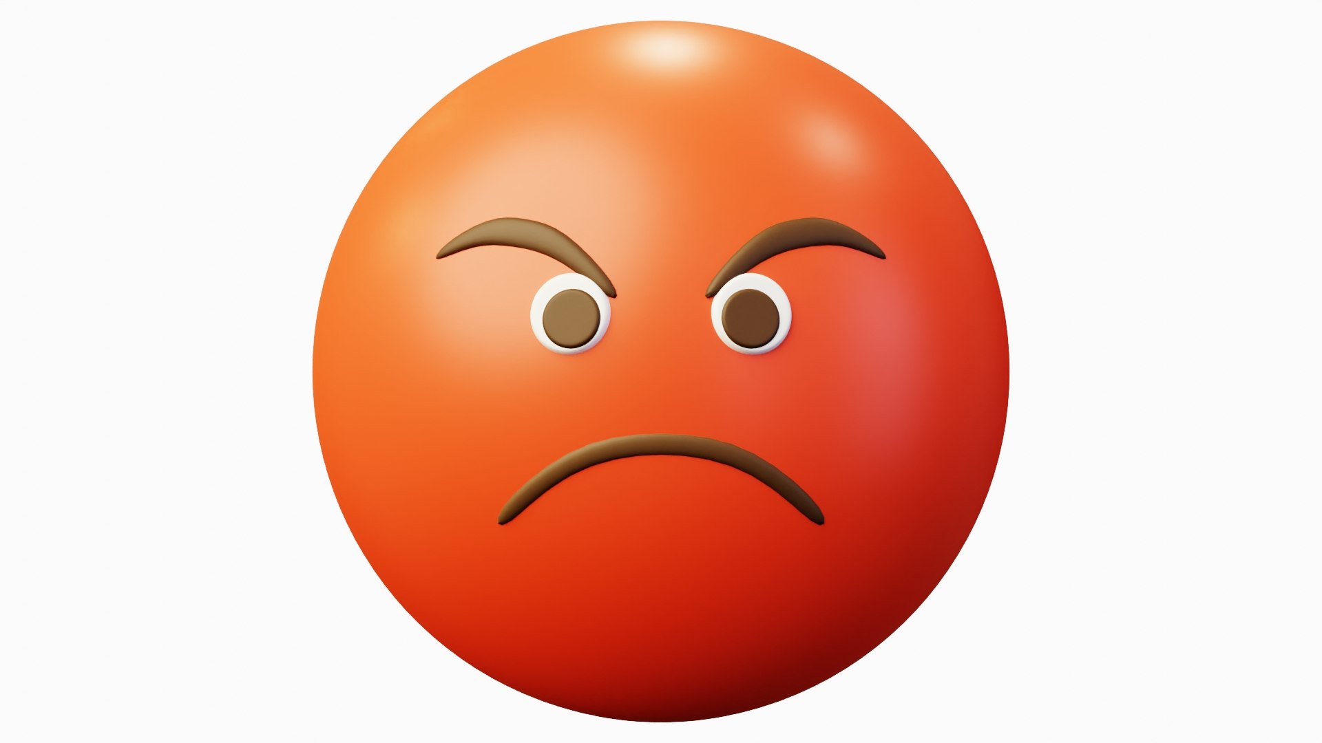 3D Angry Red Ball Emoticon Emoji Or Smiley - TurboSquid 1992572