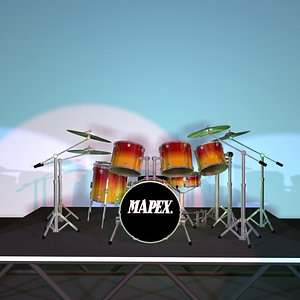 x series drum sets 3d model