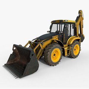 3D Generic Wheeled Excavator model