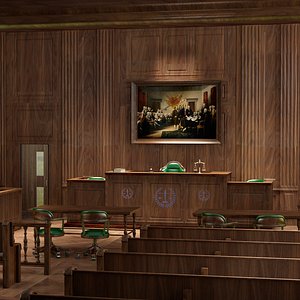 courtroom scene 3D model