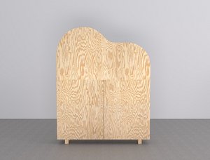 3D wooden cabinet chair