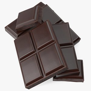 3D model Pieces of Dark Chocolate