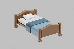 Cartoon bed 3d model