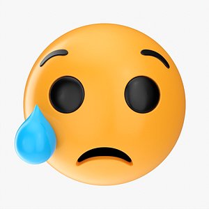 3D Emoji 053 Crying with tear model