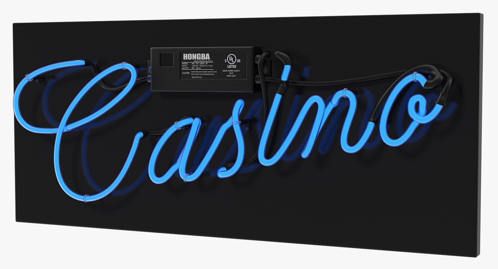 Neon Sign Casino 3D model preview
