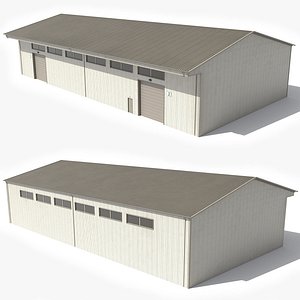 3D Industrial Building PBR Low Poly model
