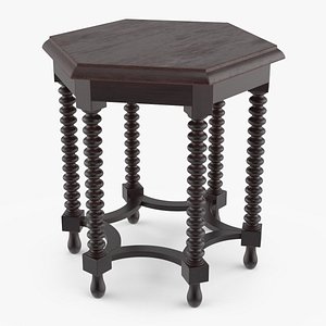 Antique Italian Hexagonal Side Table