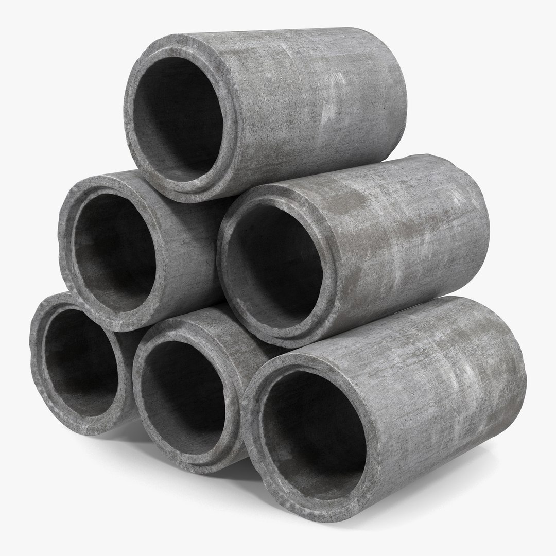 Concrete Pipe 3D model preview