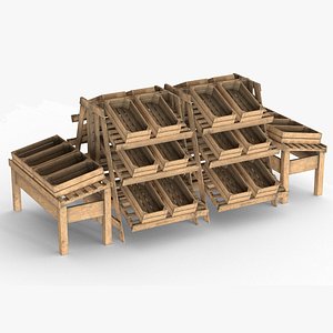 3D Fruits Racks Collection