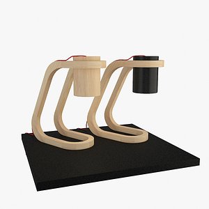 Wooden Desk Lamp 01 3D model