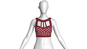 Girls Butterfly Print Cut-Out Bralette