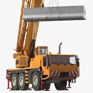 Liebherr Hydraulic Crane with Barrier Block 3D