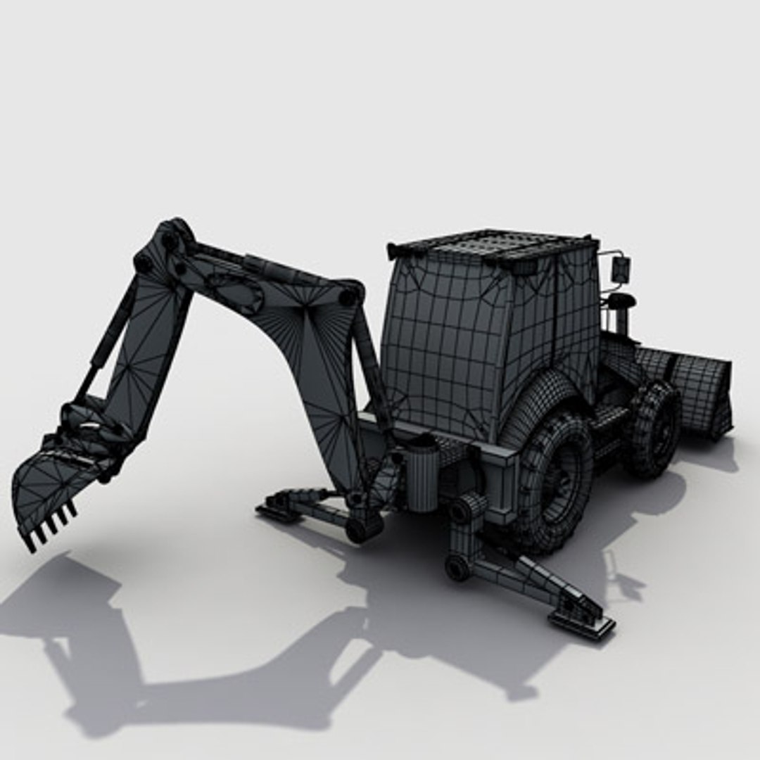 3d Backhoe Loader Industrial Vehicles