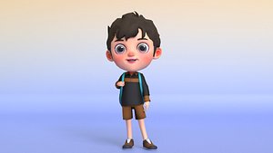 Cartoon Character School Kid 2 3D