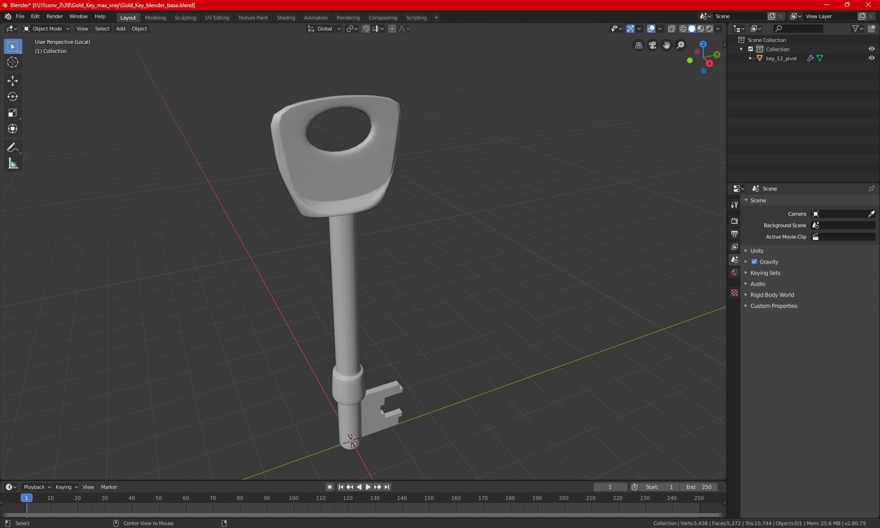 Gold Key 3D - TurboSquid 2222402