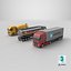 Detailed Largest Trucks And Vans Collection 3D model