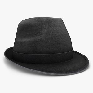 3d model fedora hat black