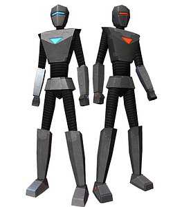 droids low-poly 3d model