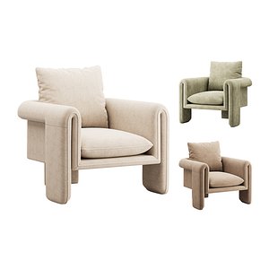 3D Nordic Olive Armchair model
