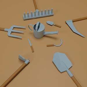 3D 3D Lowpoly Gardening Tools