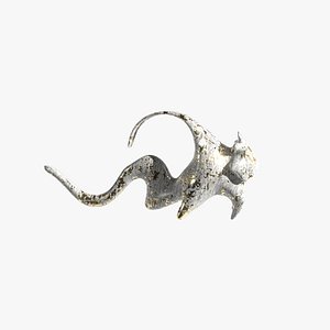 Flashy Cat fluid art sculpture with PBR textures and HDRI background 3D