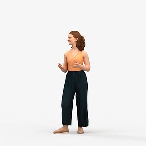 00580Poppy002 - Teen Caucasian female talking at home in casual summer clothing