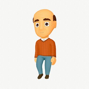 oldman chibi style lowpoly