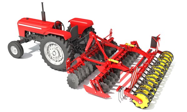 3D tractor disc harrow