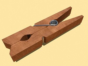 clothespin modelled 3d model