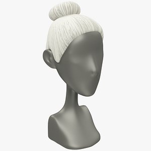 3D hairstyle old woman hair model
