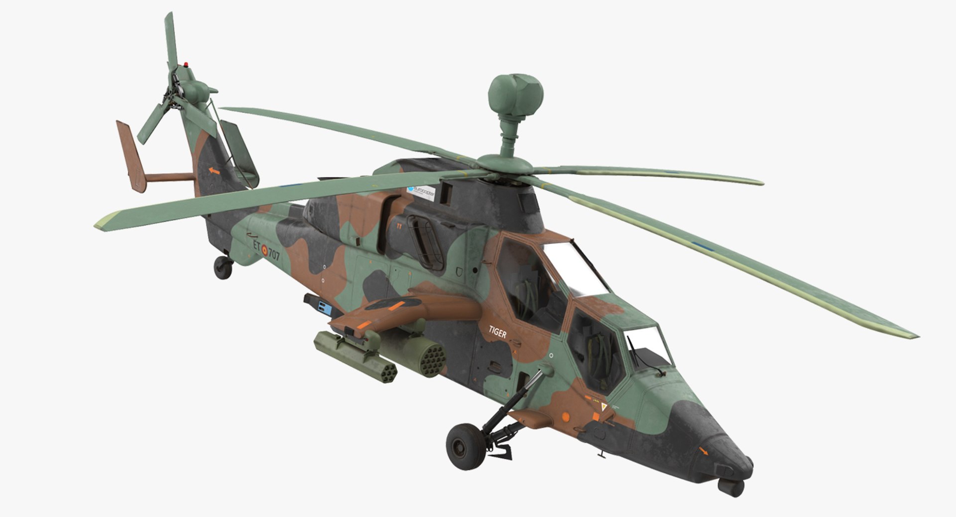 Eurocopter Tigre Spanish Army Rigged 3D model preview