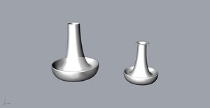 Simple white ceramic vase 3D Model 3D print model