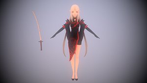 DragonGirl - LowPoly Game Ready Character 3D model