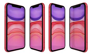 3D apple iphone 11 red