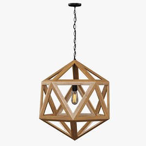 Restoration Hardware / Wood Polyhedron Pendant Smal