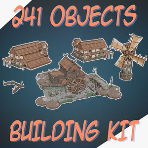 3D model Stylized Raccoon Vilage - Model Pack