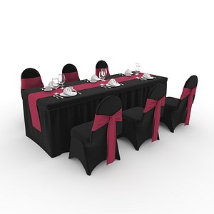 Banquet Table and Chair 140 3D model