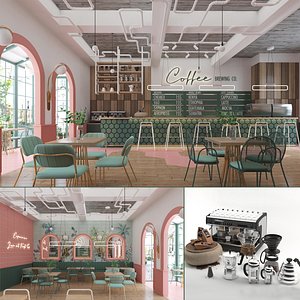 Coffee Brewing Shop Interior