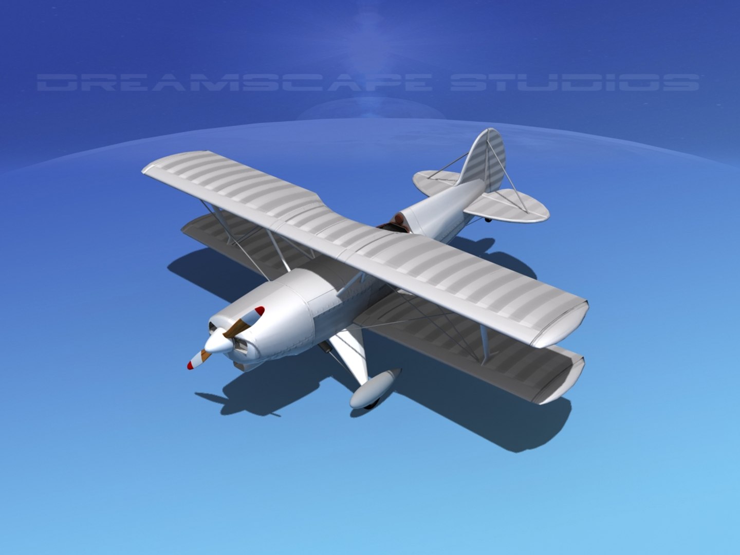 3d propeller acro sport biplane model